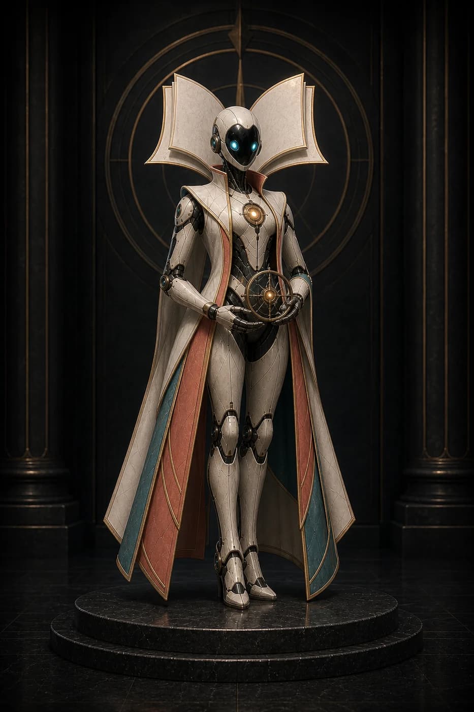Sophia — Academy Conductor, luminous open-book halo