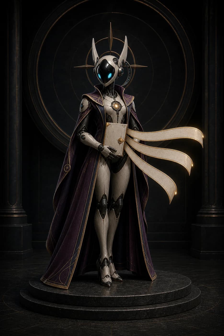 Aria — Story Architect, floating manuscript ribbons