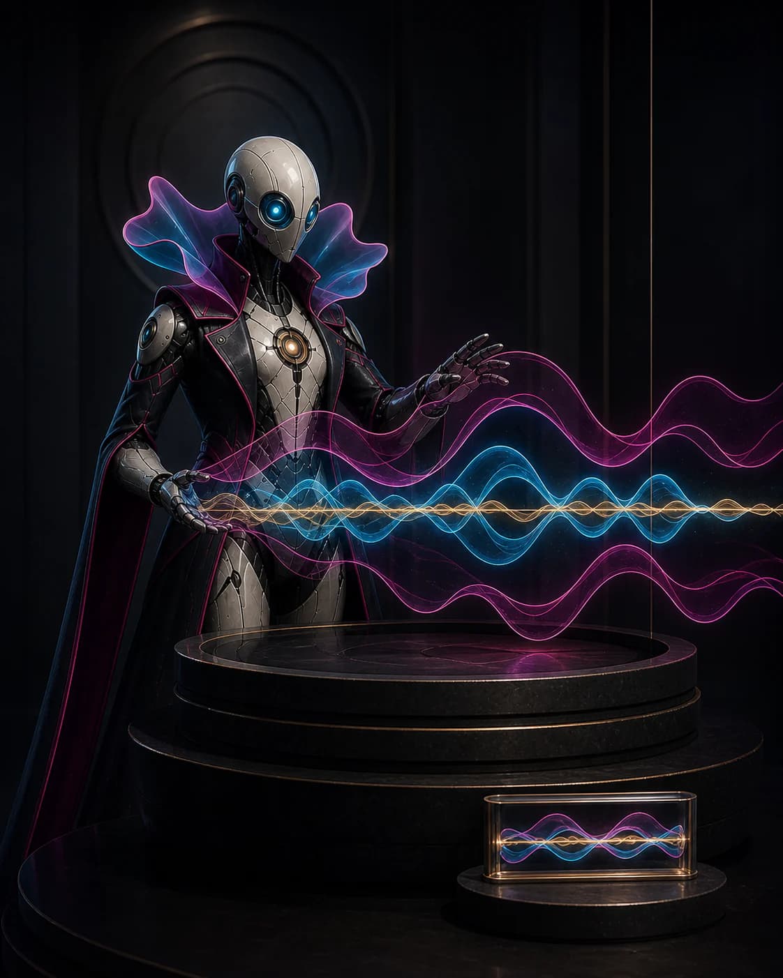 Echo — Audience Resonance Editor operating concentric waveform collar through visible responsibility stages