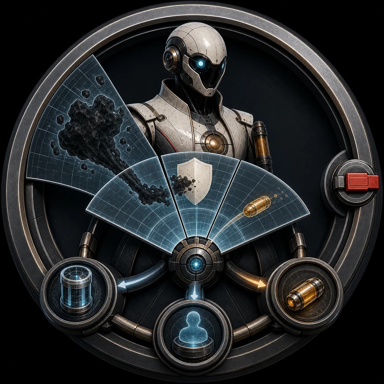 Sentinel — Risk Analyst operating glacier radar fan and alert lens through visible responsibility stages