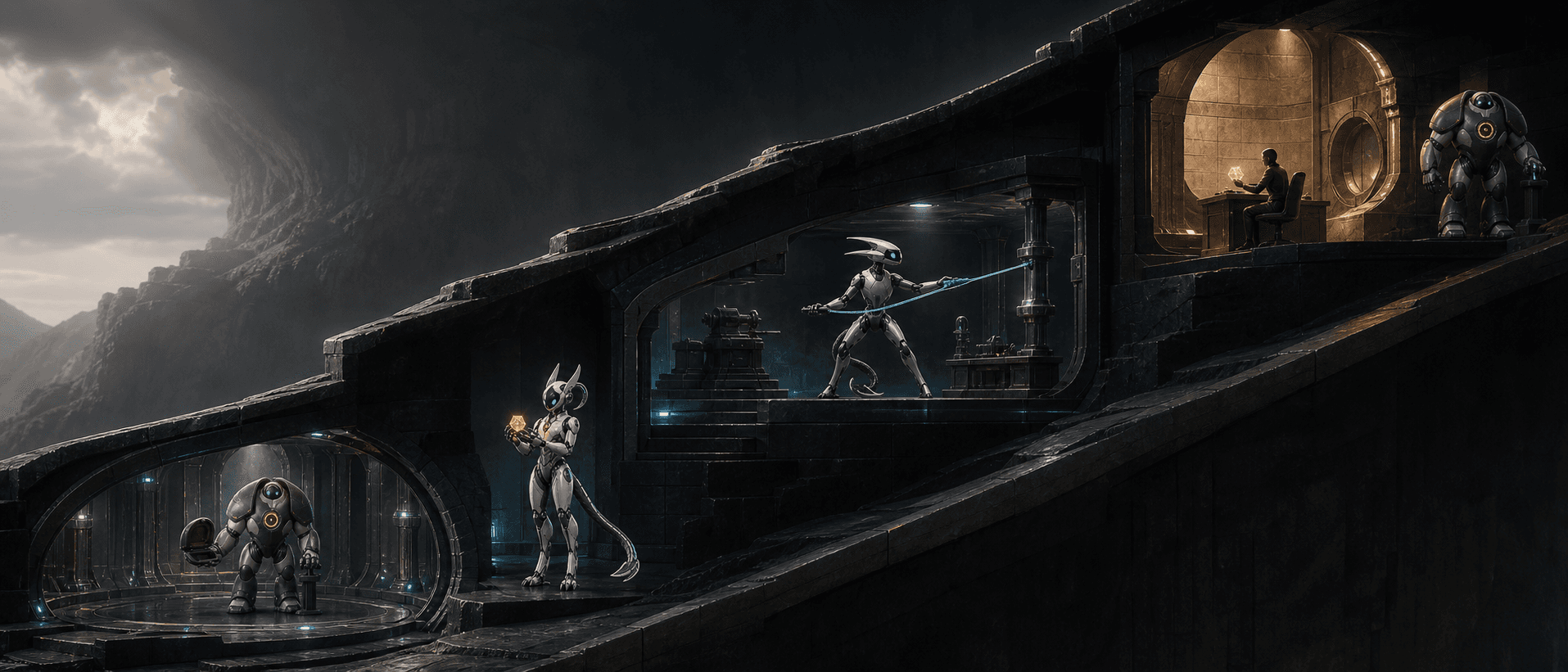 Aster + Kite + Bastion, a non-canonical Starlight visual interpreter for command-tier architecture study.